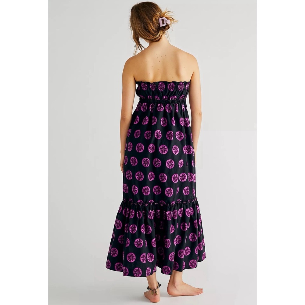 Free People Leanna Tube Dress NWT SZ L (black and purple) - Picture 3 of 12